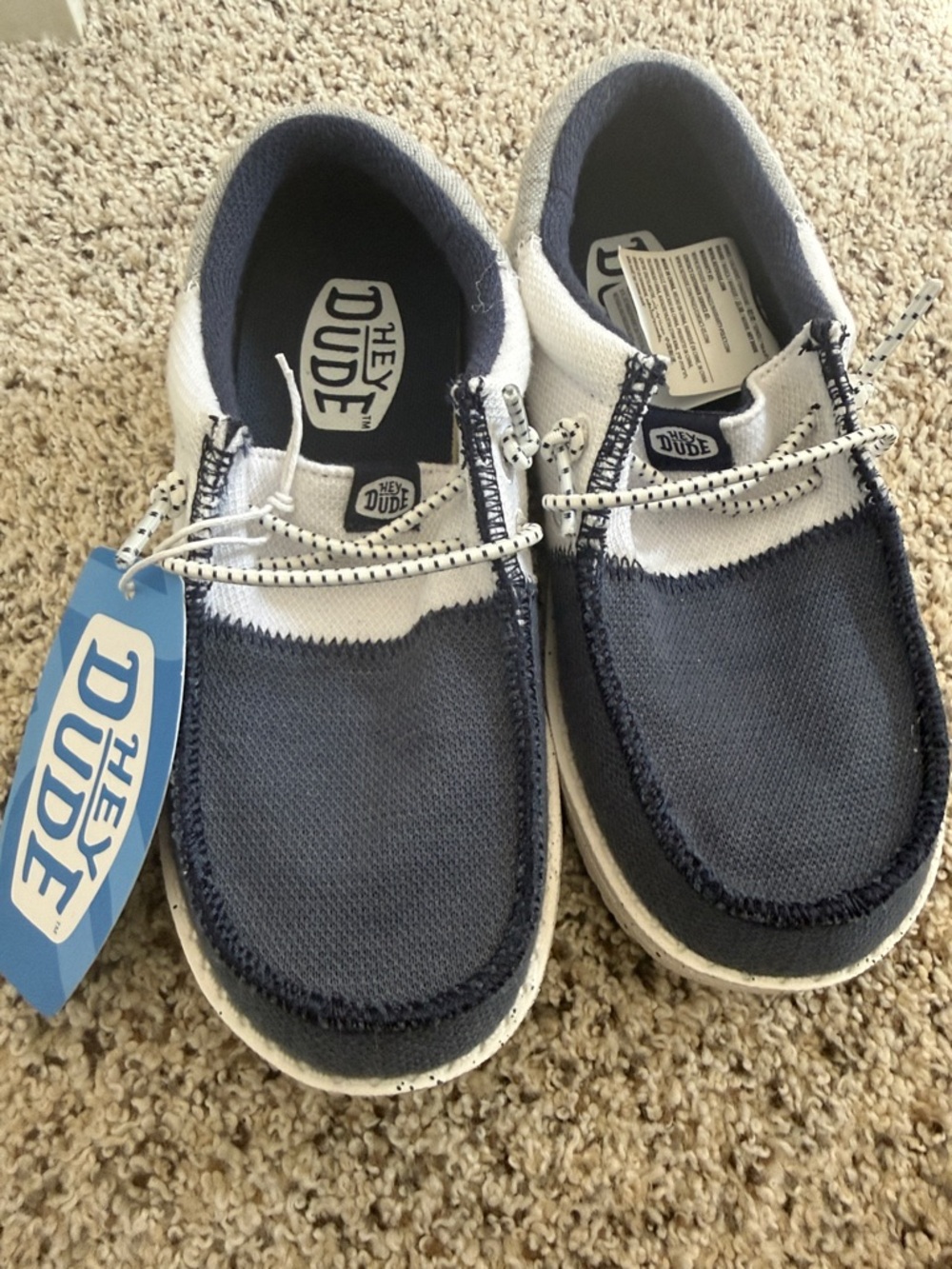 Hey Dude Kids Navy and White Slip-On Shoes - US kids 12 - NWT